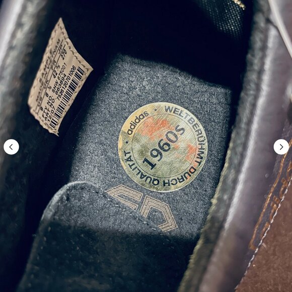 RARE 2007 Adidas Originals Gazelle Vintage Trainer Sample Size 9 Black Leather main image 8